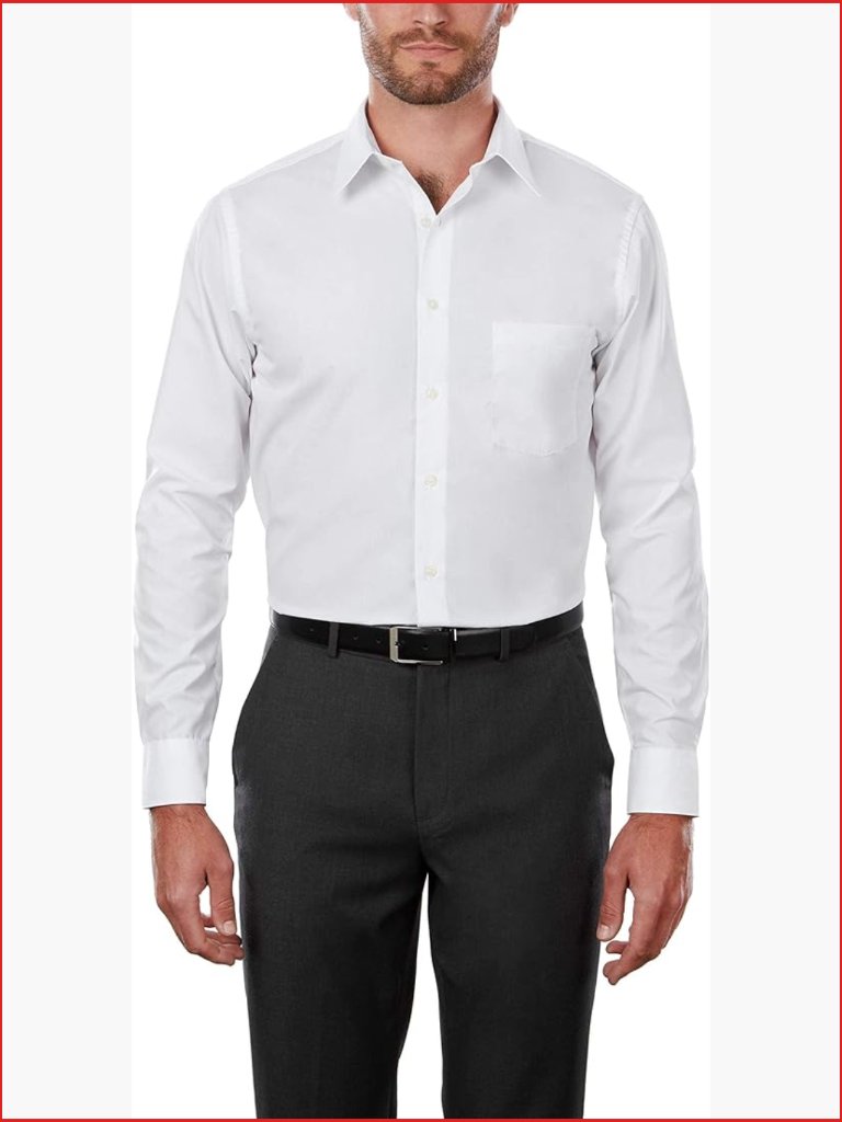 Tall Fit Poplin Dress Shirt Point Collar Wrinkle Free